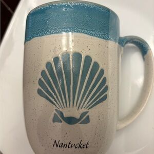 Nantucket Blue and Cream Ceramic Mug